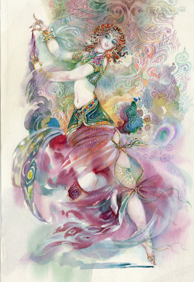 東方舞。傳統(tǒng)服飾的年輕女孩