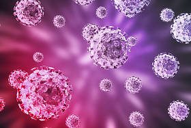 3d 的渲染细菌病毒或细菌微生物细胞特写