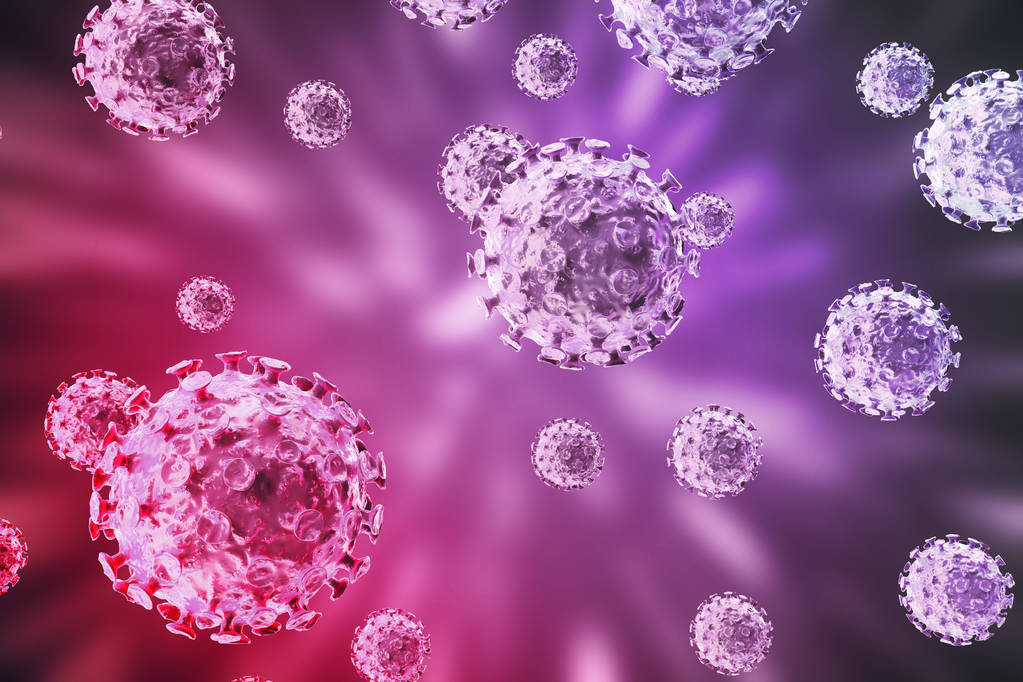 3d 的渲染细菌病毒或细菌微生物细胞特写