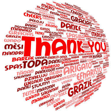 关于感恩节的概念多语言文字云