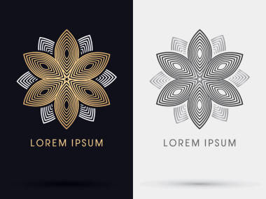 黄金的抽象莲花标志图片