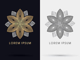 黄金的抽象莲花标志图片