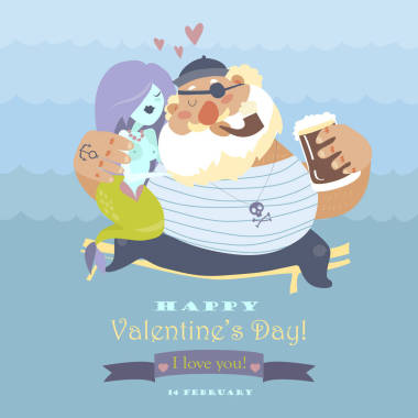 有趣的老海盜與可愛的美人