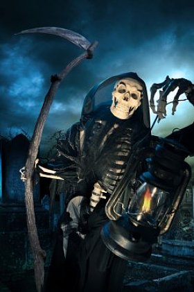 在晚上用灯死亡天使死神图片