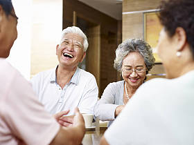 高级亚洲人玩得很开心