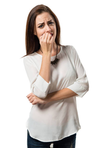 受驚嚇的年輕漂亮女孩圖片