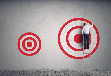 商人在规模上的画一个大的目标