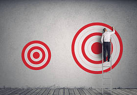 商人在规模上的画一个大的目标