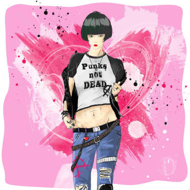 时尚素描绘图女孩