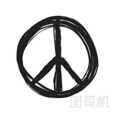 grunge 和平符號圖標
