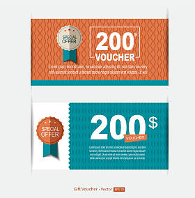 礼券，折扣凭证模板-vecto