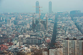 巴塞罗那的全景视图图片