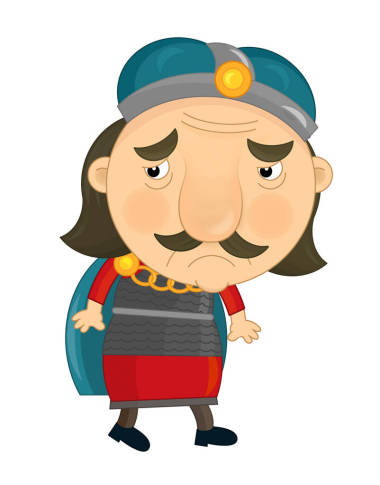 卡通快樂和搞笑騎士或國王照片