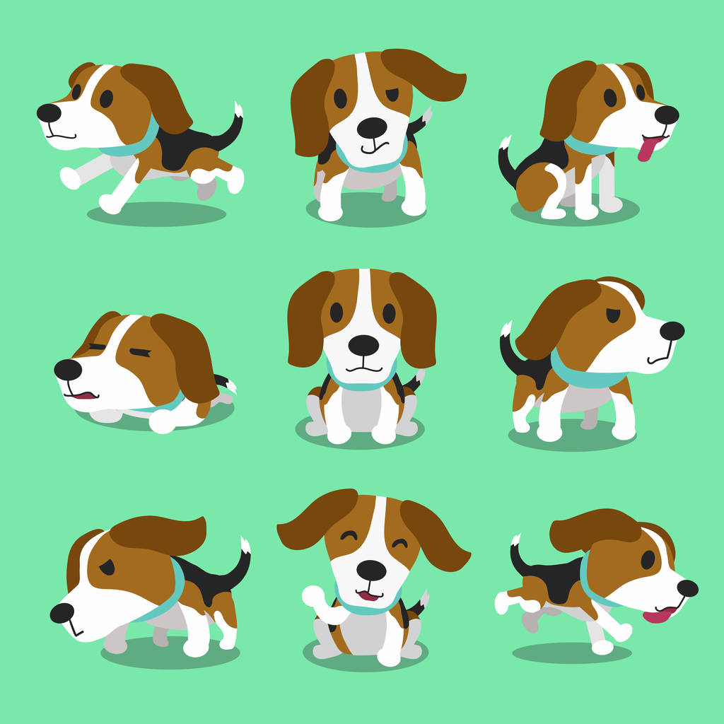 卡通人物小猎犬狗姿势图片
