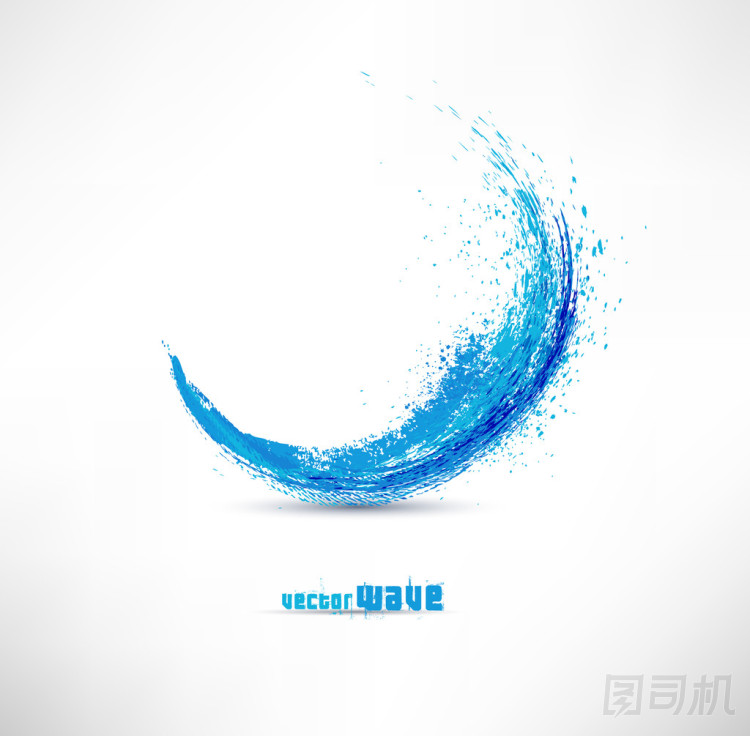 抽象藍(lán)色波浪矢量插畫