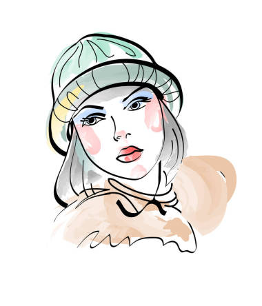 年轻女子在温暖的帽子