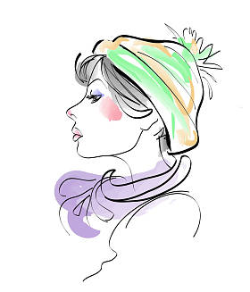 年轻女子在温暖的帽子