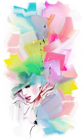 帽子的年轻优雅女人图片