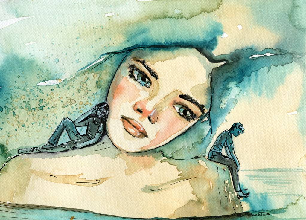 一个女人的水彩肖像 一个女人的水彩肖像