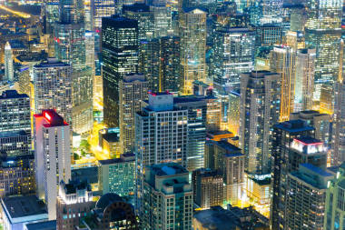 摩天大樓在芝加哥市中心照片