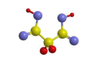 麥芽酸的分子結(jié)構(gòu)，3D渲染圖片