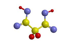 麦芽酸的分子结构，3D渲染图片