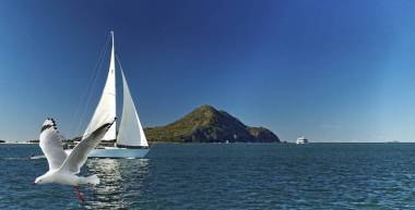 过去的 Yacaaba 头-斯蒂芬斯港游艇