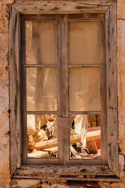 古代的希臘島嶼麻風(fēng)的廢墟照片