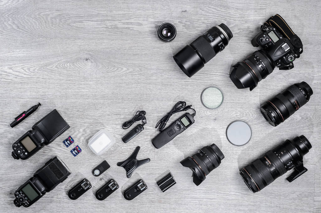 专业摄影师想法与配件背景图片