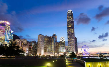 在晚上的香港城