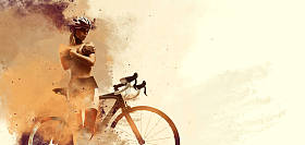 自行车的女人图片