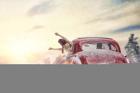 家庭享受的客场之旅图片