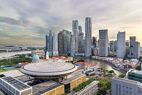 新加坡中央商务区城市天际线