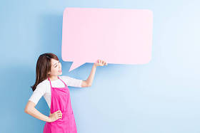 家庭主妇与讲话泡泡图片