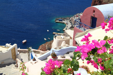 在希臘的圣托里尼島