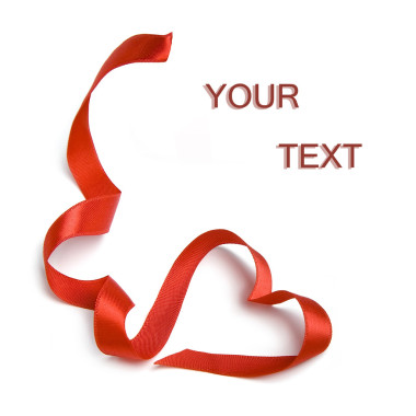 红色的心功能区弓上孤立的白色背景