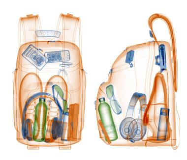 在 x 射線下背包上的安全控制