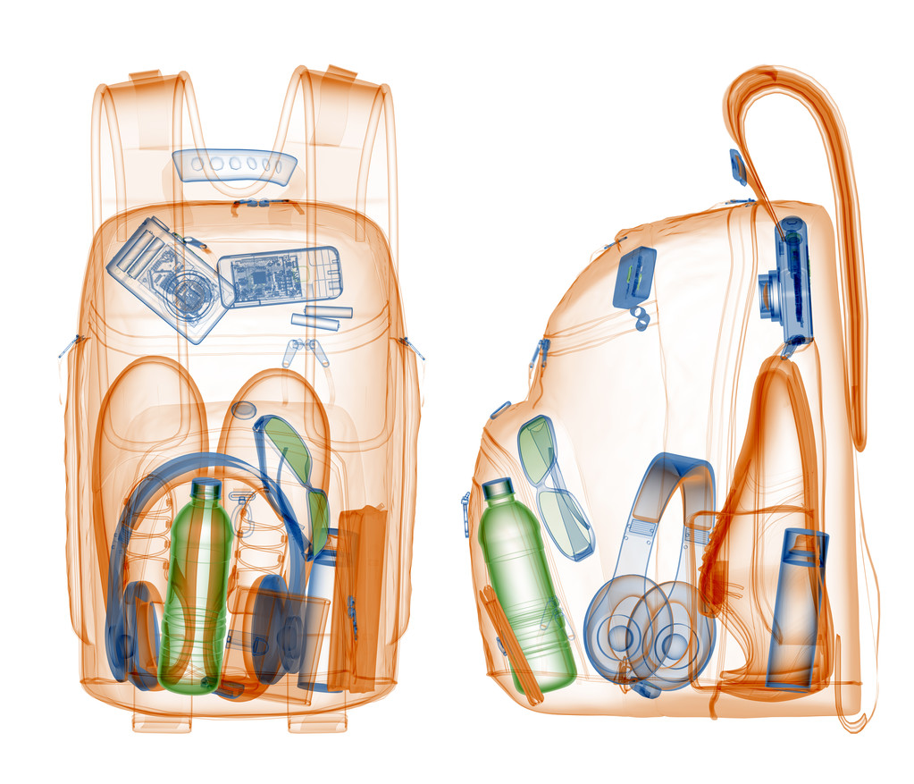 在 x 射线下背包上的安全控制 在 x 射线下背包上的安全控制