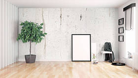 现代明亮的室内。3d 渲染