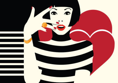 波普艺术风格的时尚女人.照片