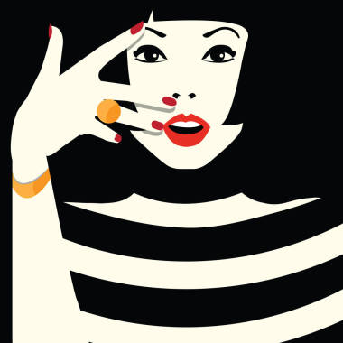 波普艺术风格的时尚女人.图片