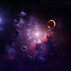 飞越星空星尘和星云空间艺术银河创意背景
