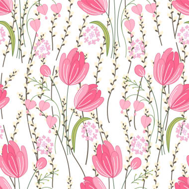 設置與春天郁金香、 植物、 水仙花和草藥的復活節(jié)。黃色和藍色的顏色。孤立在白色背景上的對象