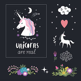 独角兽的童话故事背景图片