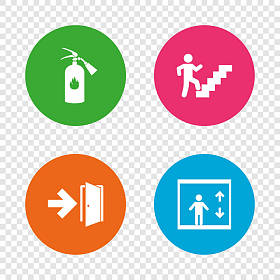 紧急出口图标。用箭头标志门