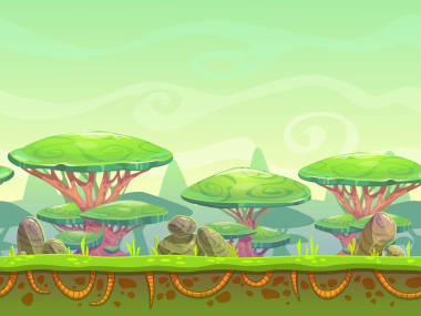 無縫卡通夢幻景色圖片