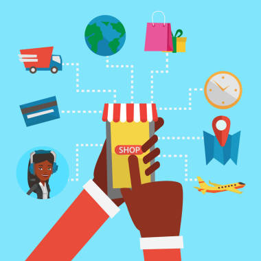 在線購物矢量平面設計插畫