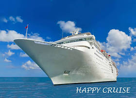 打开水侧视图的游轮图片