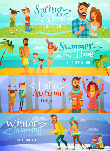 季節(jié)家庭橫幅圖片