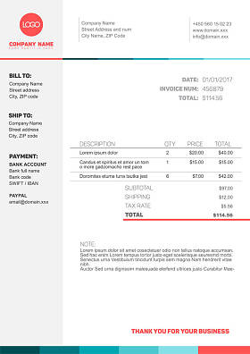 极简主义的发票模板